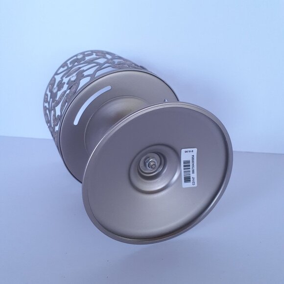 Bath & Body Works Decorative Metal 3 wick Candle Holder With Floral Design  5" H - Picture 6 of 7